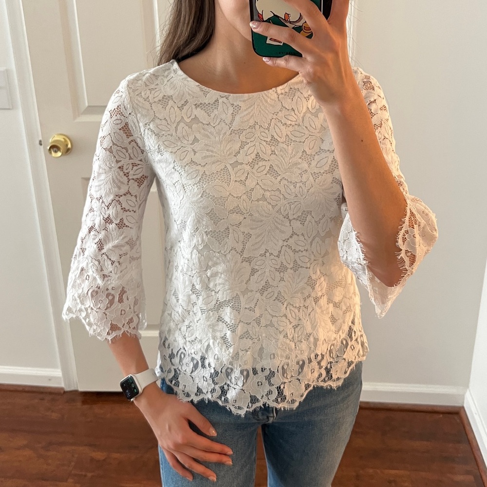 Banana Republic white lace shirt